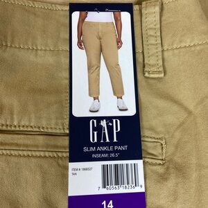 GAP Slim Ankle Pants Women’s Size 14 Tan Khaki NWT